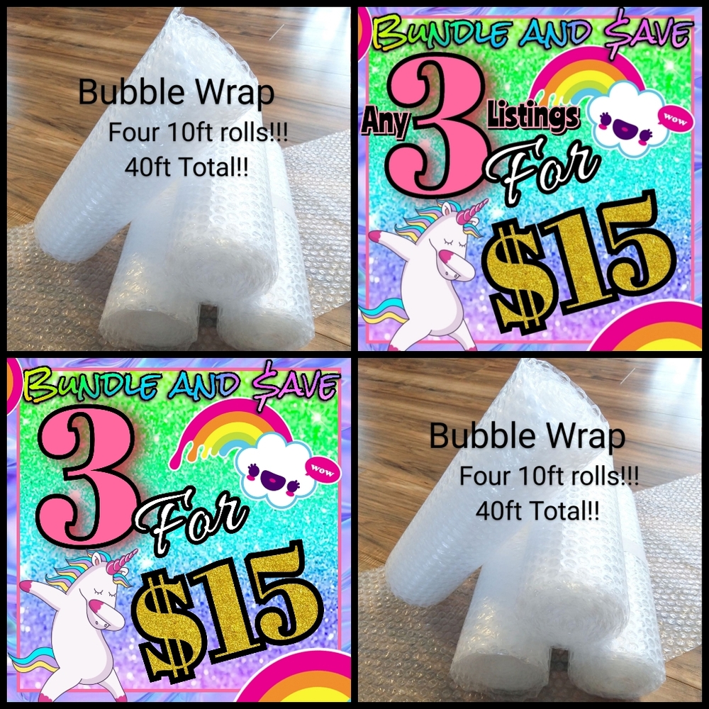 Bubble wrap 4 rolls 40ft total!!